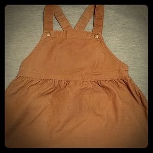 Light brown baby girl overall skirt